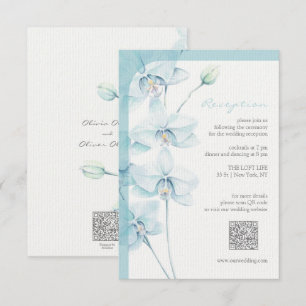 Soft Blue Orchid Wedding Reception Enclosure Card