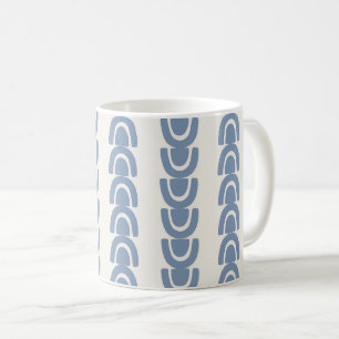 Soft Blue Organic Arch Stripe Pattern Coffee Mug