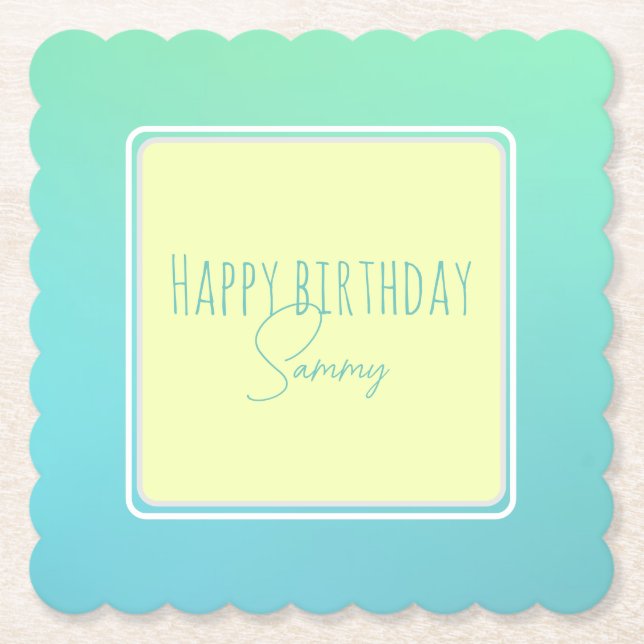 Soft Blue Paper Coaster (Front)