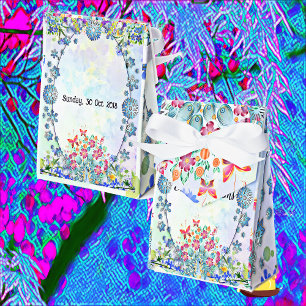 Soft Blue Pastel Purple Hydrangea Oval Birthday li Favor Box