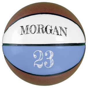 Soft Blue Personalized Name Ball Player Number Basketball