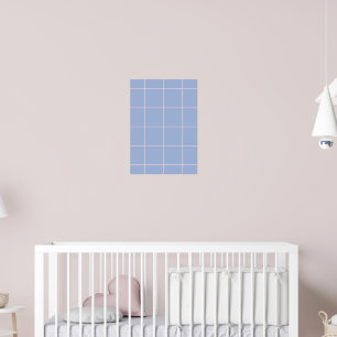 Soft Blue & Pink Grid Pattern Poster