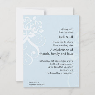 Soft Blue Rose 4.25x5.5 Invitation