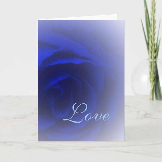 Soft Blue Rose Card (Front)