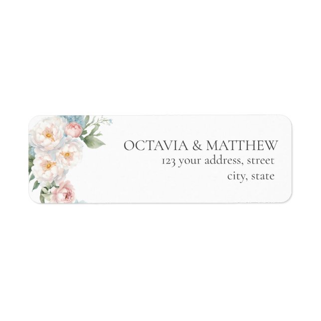 SOFT BLUE ROSE FLEURS BLANCHES MARIAGE PERSONNALIS (Devant)