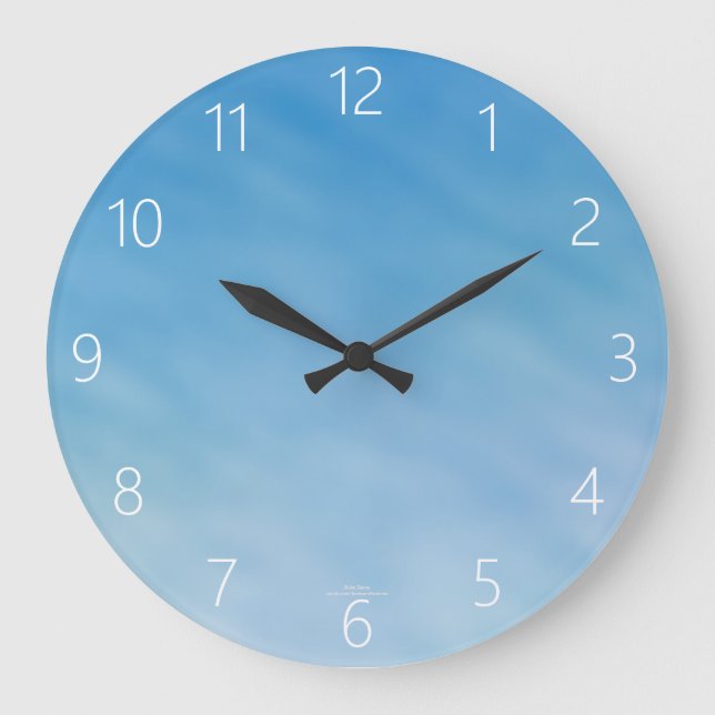 Soft Blue Sky And Wispy Clouds Large Clock (Front)
