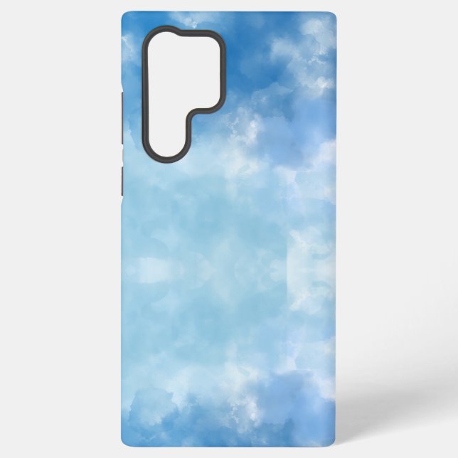 Soft Blue Sky Watercolor Cloud iPhone Case (Back)