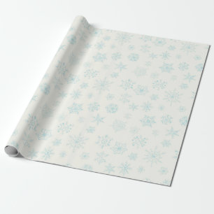 Soft Blue Snowflake Wrapping Paper
