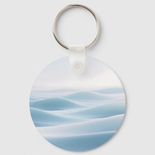 Soft Blue Snowy Dunes Winter Serenity Keychain