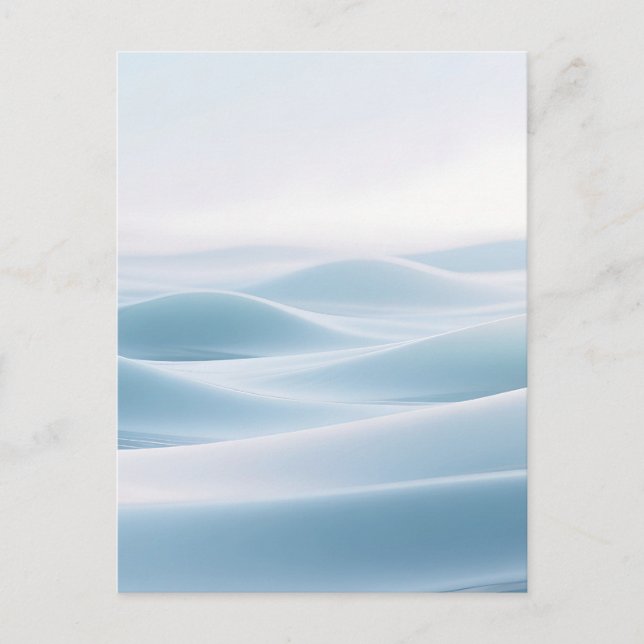Soft Blue Snowy Dunes Winter Serenity Postcard (Front)