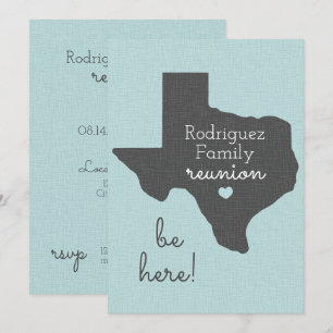 Soft Blue State of Texas Family Reunion Invitation