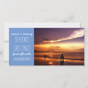 Soft Blue Sunny Christmas Holiday Greetings Cards