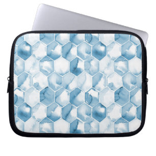 Soft Blue Watercolor Canotype Pattern Laptop Sleeve