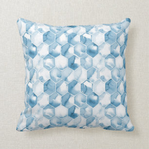 Soft Blue Watercolor Canotype Pattern Throw Pillow