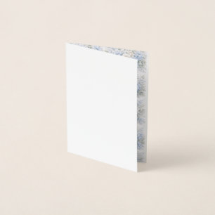Soft Blue White Watercolor Floral Pattern Elegant Foil Card