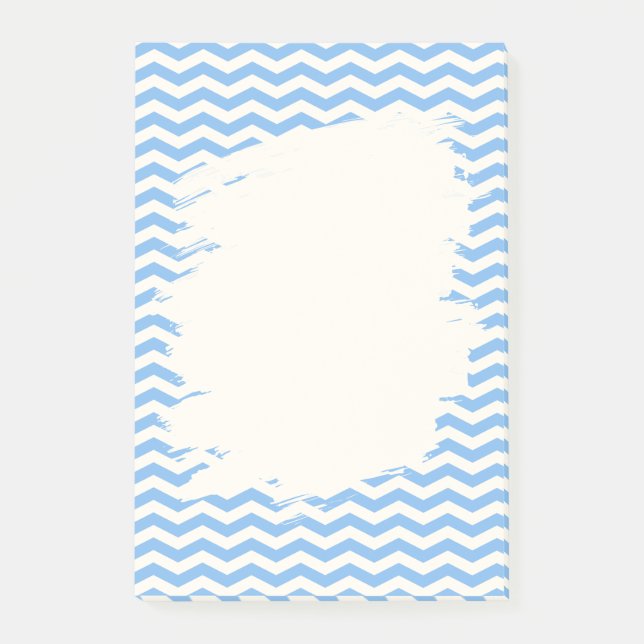 Soft blue zigzag pattern design past-it-notes post-it notes (Front)