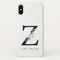 SOFT BLUSH BLUE FLORAL ALPHABETS NAME LETTER Z