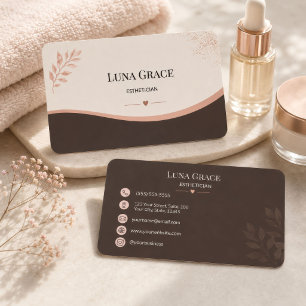 Soft Blush Botanical Aesthetician Business Card