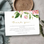 Soft Blush Floral Peony Watercolor Bridal Shower Thank You Card<br><div class="desc">If you need any further customisation please feel free to message me on yellowfebstudio@gmail.com.</div>