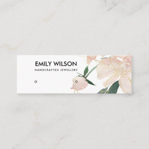 SOFT BLUSH GOLD FLORAL WATERCOLOR EARRING DISPLAY MINI BUSINESS CARD