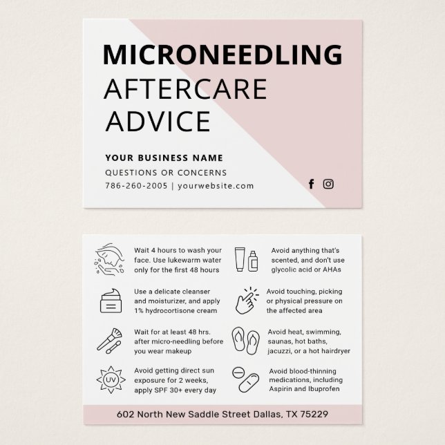 Soft Blush Modern Microneedling Advice (Front & Back)