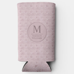 Soft Blush Pastel Pink Gold Polka Dot Glitter Patt Seltzer Can Cooler