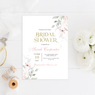 Soft Blush Pink Bridal Shower Invitation