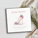 Soft Blush Pink High Heels Floral Bridal Shower Napkin<br><div class="desc">Soft Blush Pink High Heels Floral Theme Collection.- it's an elegant watercolor Illustration of soft high heels with delicate pink flowers perfect for your luxury parties. It’s very easy to customize,  with your personal details. If you need any other matching product or customization,  kindly message via Zazzle.</div>