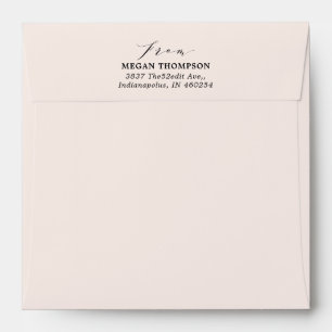 Soft Blush Pink Pre-Addressed Square Envelope