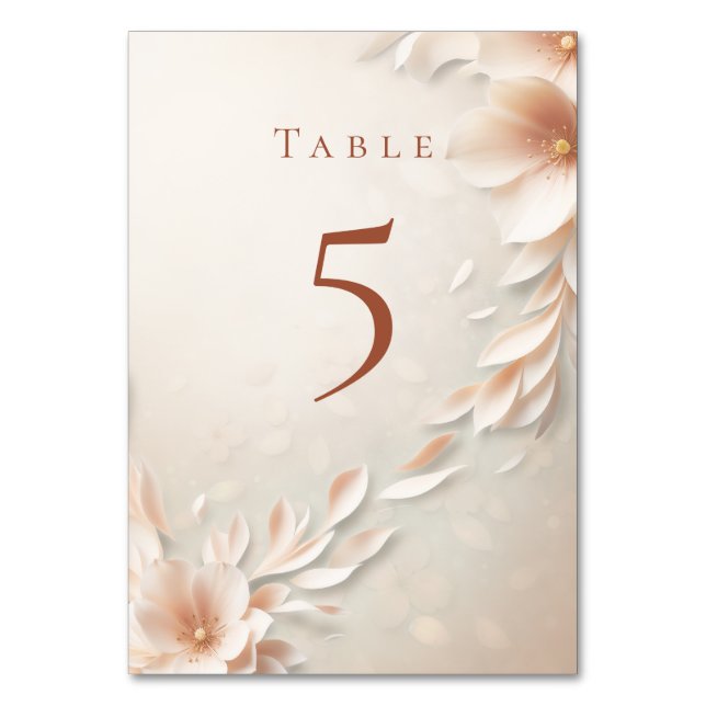 soft blush pink table number (Back)