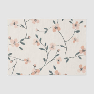 Soft Blush Pink Vintage Boho Wildflower Floral Tissue Paper