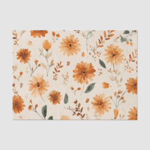 Soft Blush Pink Vintage Boho Wildflower Floral Tissue Paper