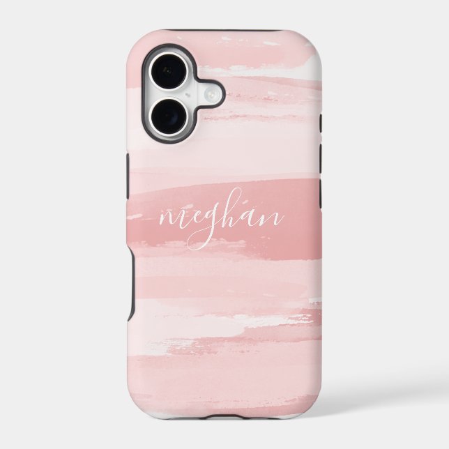 Soft Blush Pink Watercolor Monogram Script Noteboo (Back)