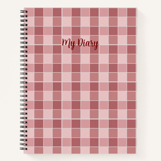 Soft Blush Plaid Notebook Timeless Pattern Journal (Front)