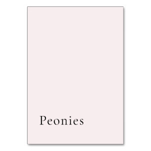 Soft Blush Plain Background Minimal Table Name  Table Number