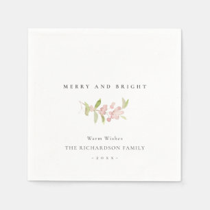 SOFT BLUSH ROSE PINK MINIMAL CALLIGRAPHY CHEERS NAPKIN