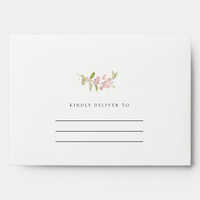 SOFT BLUSH ROSE PINK MINIMAL CALLIGRAPHY PEACE ENVELOPE (Front)