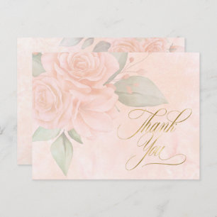 Soft Blush Roses Wedding Thank You ID828 Announcement Postcard