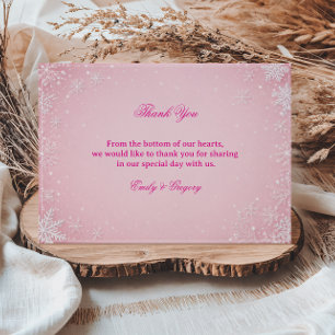 Soft Blush Snowflake Winter Radiance Thank You Card