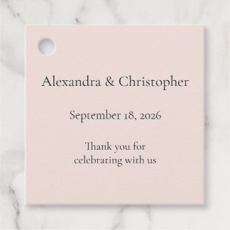 Soft Blush Wedding Favour Tag