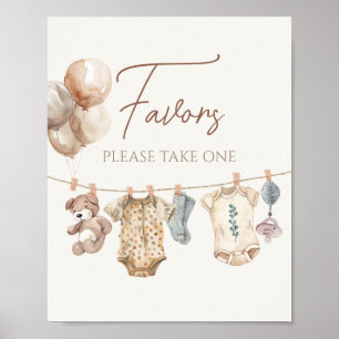 Soft Boho Neutral Baby Clothes Baby Shower Favour Poster
