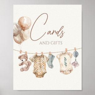 Soft Boho Neutral Baby Clothes Cards and Gifts Poster
