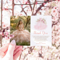 Soft Boho Pink Quinceañera Dress Photo