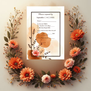 Soft Boho Watercolor Frame RSVP Card