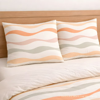 Soft Boho Wave Stripe Pattern Pillowcase