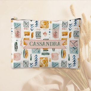 Soft Boho Webs and Arrows Pattern  Accessory Pouch