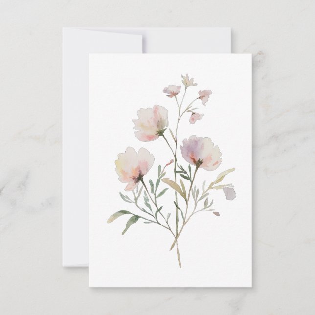 Soft Botanica Floral Thank You Card (Front)