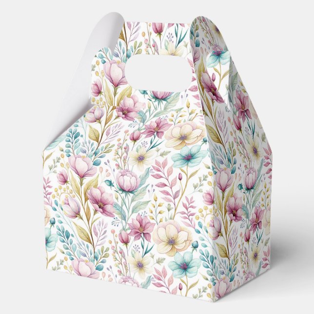 Soft Botanical Easter Flower Design Favor Box (Front)