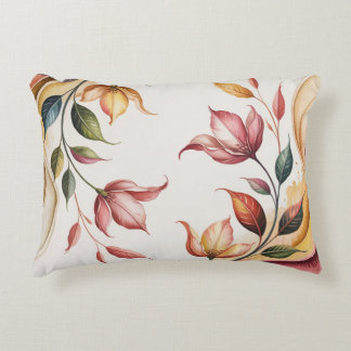 Soft Botanical Floral Abstract Accent Pillow