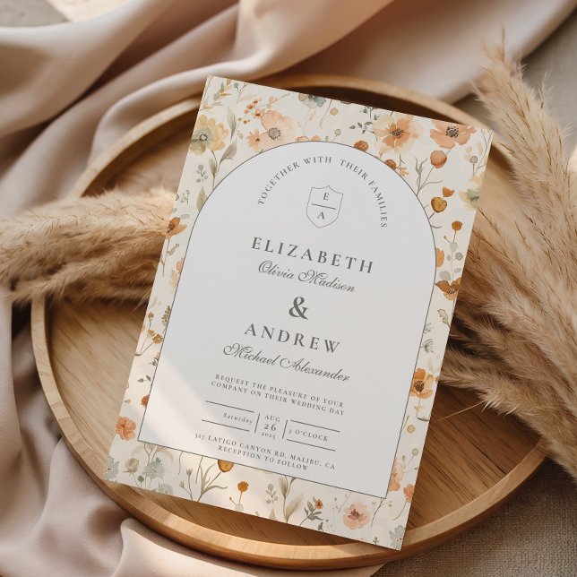 Soft Botanical Meadow Wedding Invitation (Creator Uploaded)